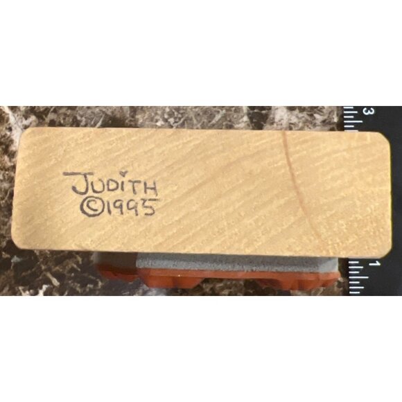 Vintage Judith 1995 Wood Mounted Rubber Stamp Mary Had A Little Lamb - Picture 4 of 4